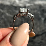 4.0 CT Radiant Three Stone Lab Grown Diamond Engagement Ring