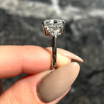 4.0 CT Radiant Three Stone Lab Grown Diamond Engagement Ring