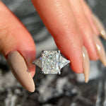 4.0 CT Radiant Three Stone Lab Grown Diamond Engagement Ring