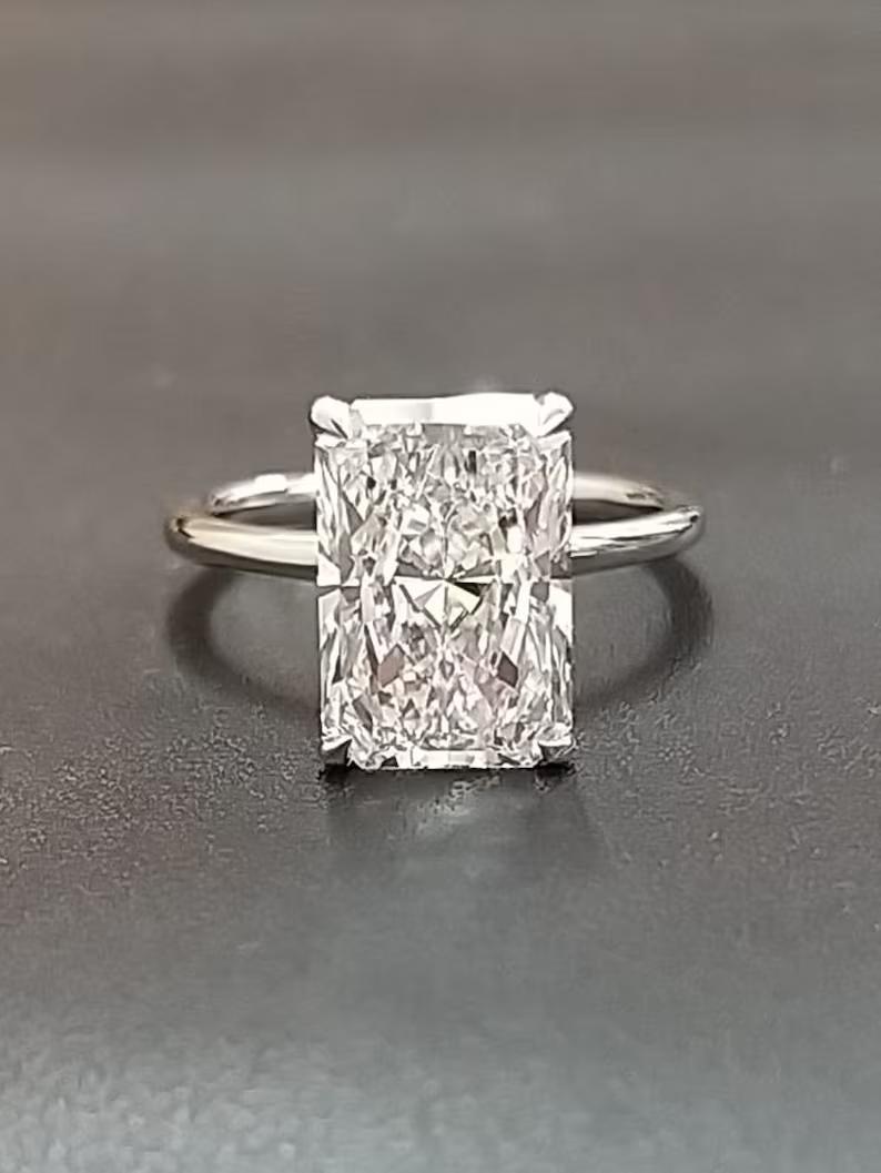 Radiant Solitaire Lab Grown Diamond Engagement Ring