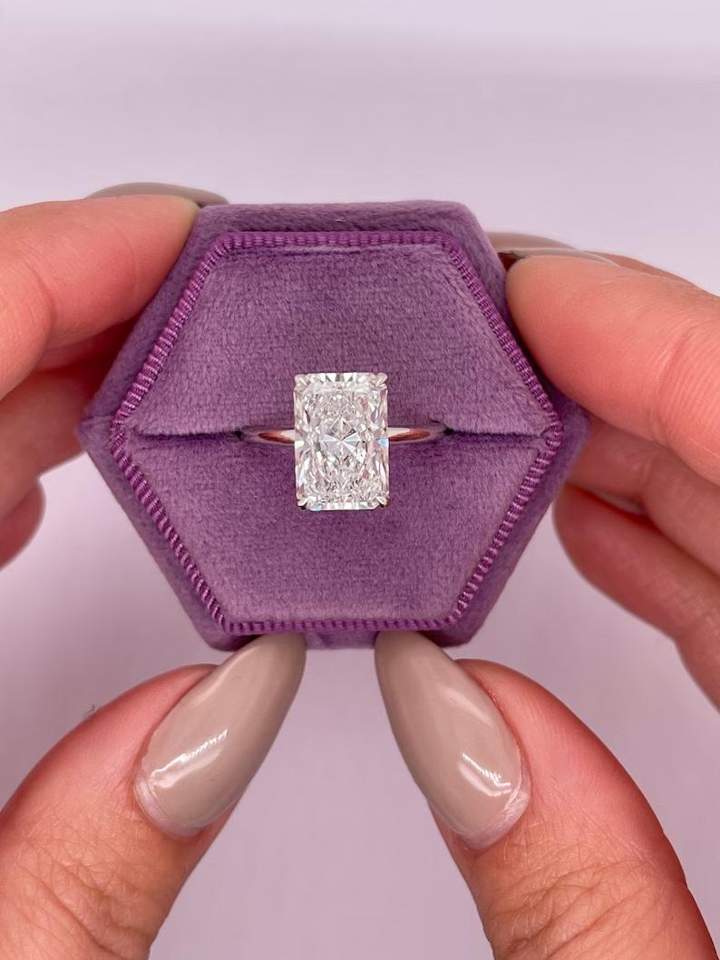 Radiant Solitaire Lab Grown Diamond Engagement Ring
