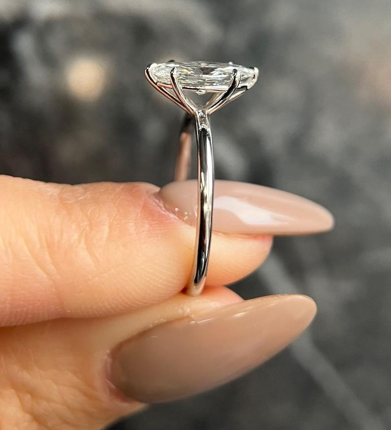 Marquise Solitaire Lab Grown Diamond Engagement Ring