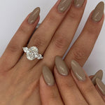 4.0 CT Oval Three Stones Lab Grown Diamond Engagement Ring