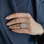 4.0 CT Oval Three Stones Lab Grown Diamond Engagement Ring