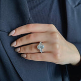 4.0 CT Oval Three Stones Lab Grown Diamond Engagement Ring