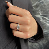 1.0 CT Emerald Three Stone CVD C/VS2 Diamond Engagement Ring 4
