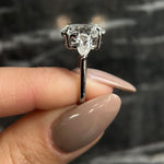 4.0 CT Oval Three Stones Lab Grown Diamond Engagement Ring