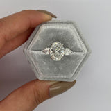 4.0 CT Oval Three Stones Lab Grown Diamond Engagement Ring