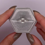 1.0 CT Emerald Three Stone CVD C/VS2 Diamond Engagement Ring 5