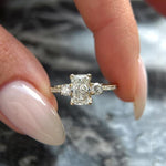 1.0 CT Radiant Three Stone CVD E/VS2 Diamond Engagement Ring 5