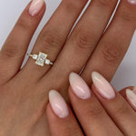 1.0 CT Radiant Three Stone CVD E/VS2 Diamond Engagement Ring 7