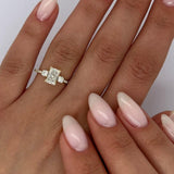 1.0 CT Radiant Three Stone CVD E/VS2 Diamond Engagement Ring 7