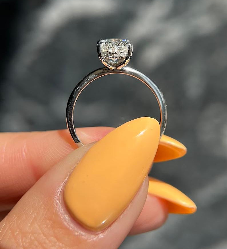 Oval Hidden Halo Lab Grown Diamond Engagement Ring