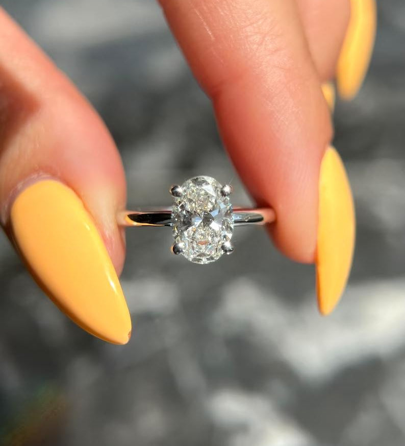 Oval Hidden Halo Lab Grown Diamond Engagement Ring