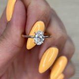 1.0 CT Oval Solitaire CVD E/VS2 Diamond Engagement Ring 3