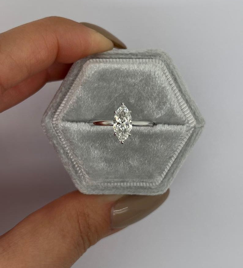 Marquise Solitaire Lab Grown Diamond Engagement Ring