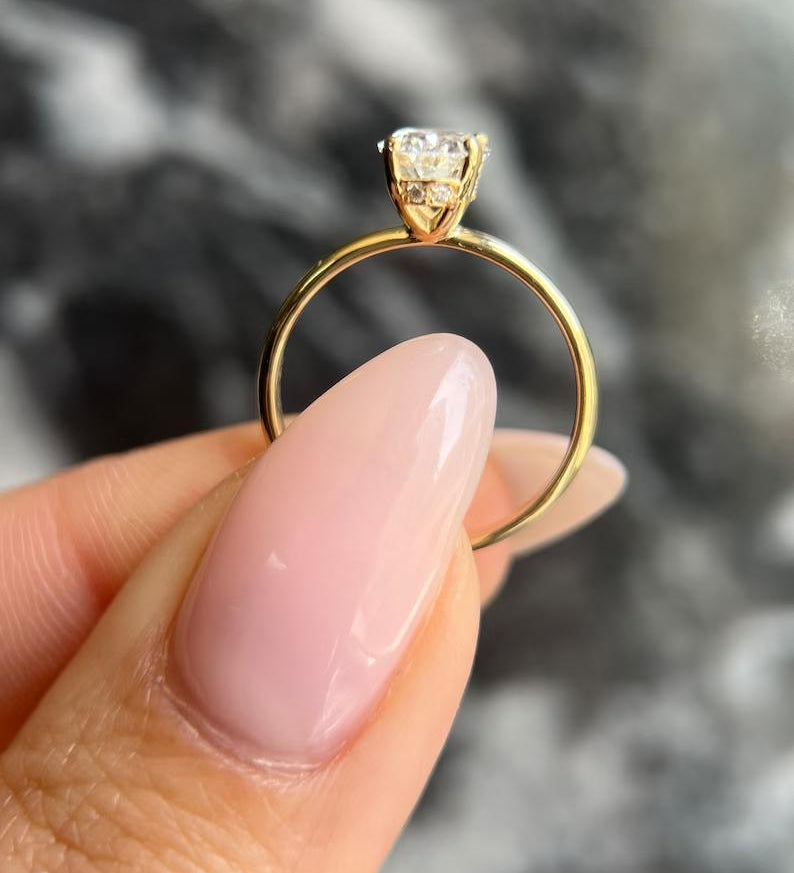 Oval Hidden Halo Lab Grown Diamond Engagement Ring