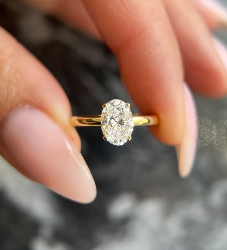Oval Hidden Halo Lab Grown Diamond Engagement Ring