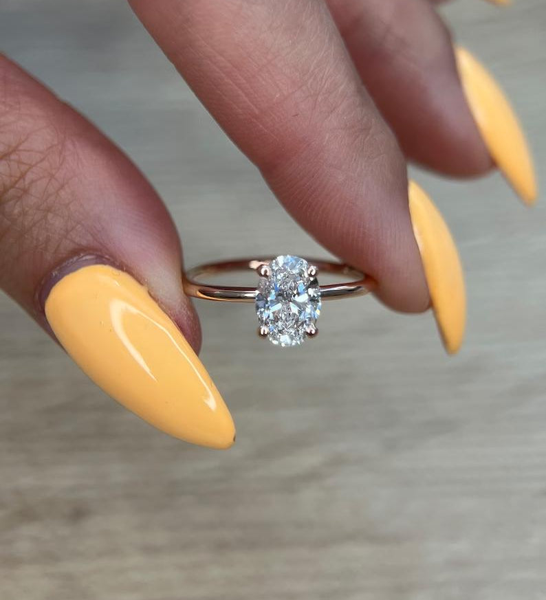 Oval Solitaire Lab Grown Diamond Engagement Ring