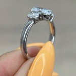 1.50 CT Oval Three Stones CVD E/VS2 Diamond Engagement Ring 6