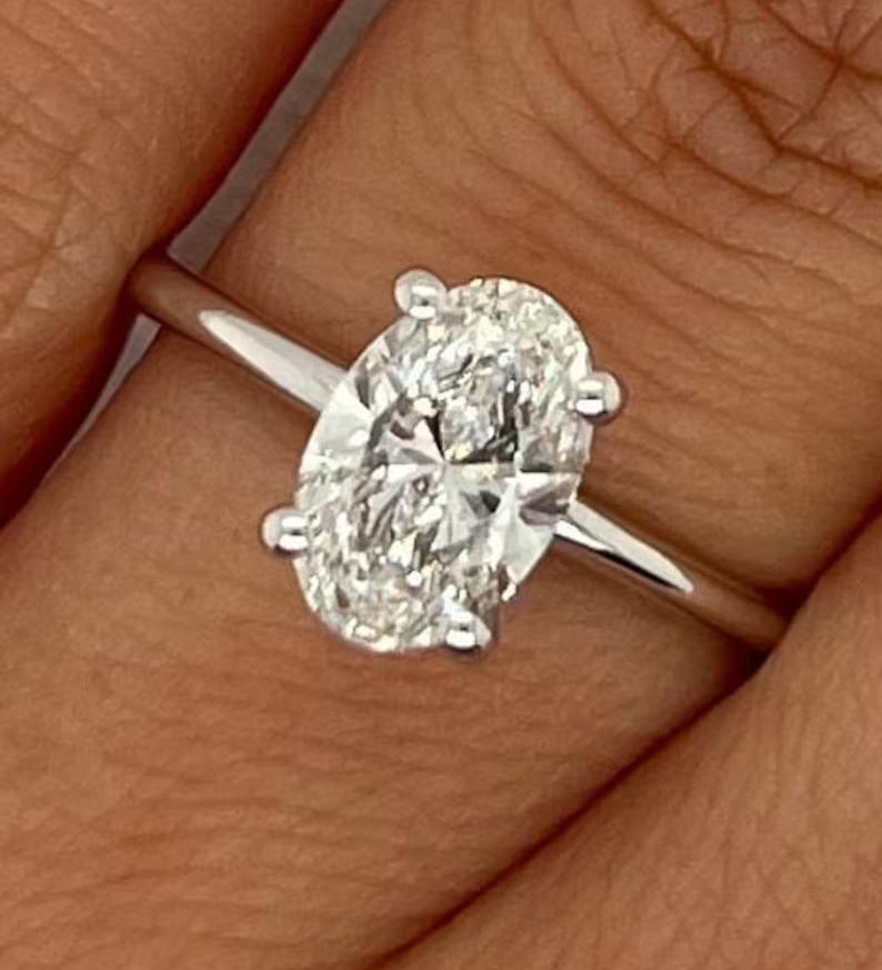 Oval Solitaire Lab Grown Diamond Engagement Ring
