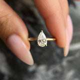 1.0 CT Pear Solitaire CVD F/VS2 Diamond Engagement Ring 1
