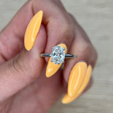2.0 CT Oval Hidden Halo CVD F/VS1 Diamond Engagement Ring 3