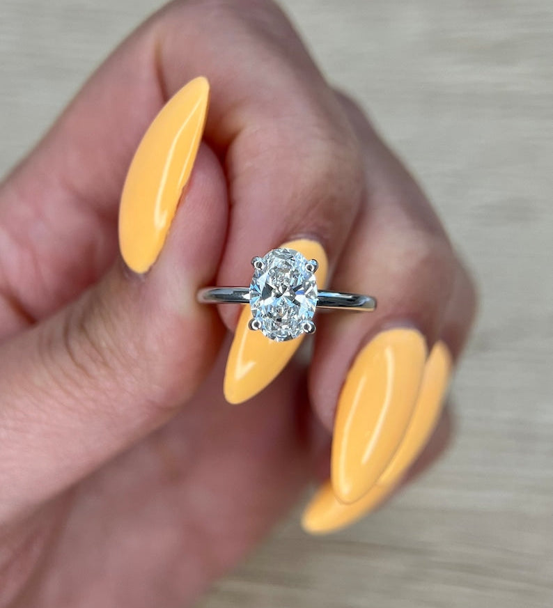 Oval Hidden Halo Lab Grown Diamond Engagement Ring