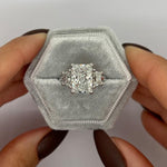 4.0 CT Radiant Three Stone Lab Grown Diamond Engagement Ring