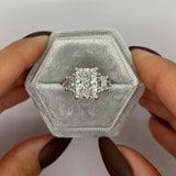 4.0 CT Radiant Three Stone Lab Grown Diamond Engagement Ring