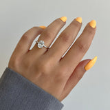 2.0 CT Oval Hidden Halo CVD F/VS1 Diamond Engagement Ring 2