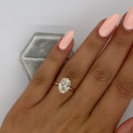 2.50 CT Oval Hidden Halo CVD F/VS1 Diamond Engagement Ring 1