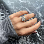 4.0 CT Radiant Three Stone Lab Grown Diamond Engagement Ring