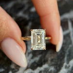 Emerald Solitaire Lab Grown Diamond Engagement Ring