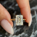 Emerald Solitaire Lab Grown Diamond Engagement Ring