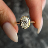 2.0 CT Oval Bezel Solitaire CVD F/VS1 Diamond Engagement Ring 1