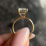 Emerald Solitaire Lab Grown Diamond Engagement Ring