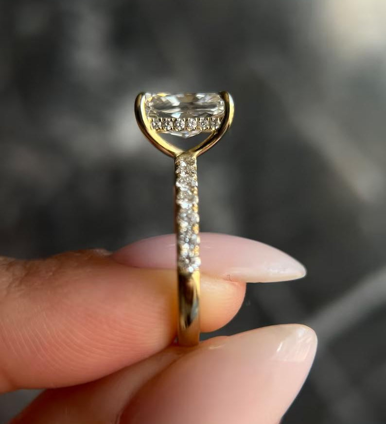 Radiant Pave Lab Grown Diamond Engagement Ring