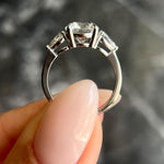2.0 CT Round Three Stones CVD E/VS1 Diamond Engagement Ring 4