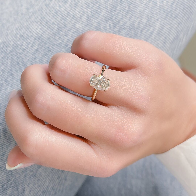 Oval Solitaire Lab Grown Diamond Engagement Ring