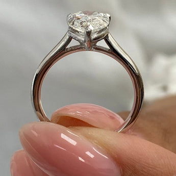 1.75 CT Pear Moissanite Solitaire Engagement Ring - farrellouise