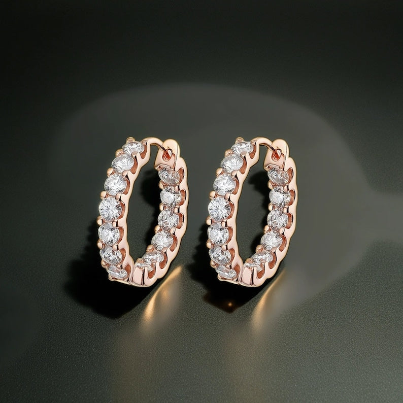 
                  
                    2.6 TCW Round Cut Hoops Moissanite Earrings
                  
                