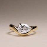 0.50 CT Pear Cut  Solitaire Moissanite Engagement Ring 1