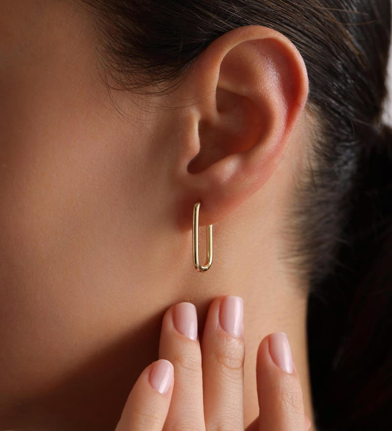 Rectangle Hoop Earrings