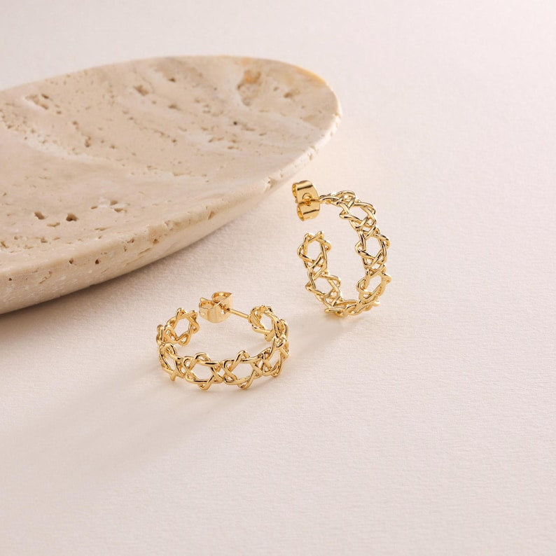 Star of David Hoop Earrings