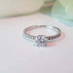 1.0 CT Round Cut Pave Style CVD F/VS1 Diamond Engagement Ring 3