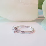 1.0 CT Round Cut Pave Style CVD F/VS1 Diamond Engagement Ring 4