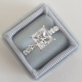 2.01 CT Princess Cut Pave CVD D/VS1 Diamond Engagement Ring 1