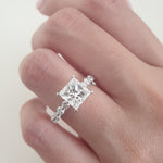 2.01 CT Princess Cut Pave CVD D/VS1 Diamond Engagement Ring 5