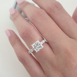 2.01 CT Princess Cut Pave CVD D/VS1 Diamond Engagement Ring 3